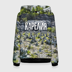 Толстовка-худи женская Карелия, цвет: 3D-черный