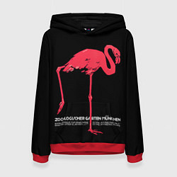 Толстовка-худи женская Фламинго - Мюнхен, цвет: 3D-красный