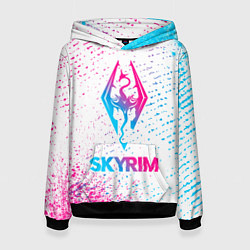 Толстовка-худи женская Skyrim neon gradient style, цвет: 3D-черный