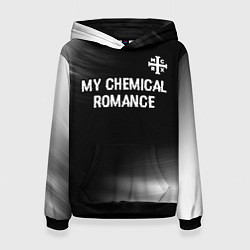 Толстовка-худи женская My Chemical Romance glitch на темном фоне: символ, цвет: 3D-черный
