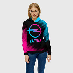 Толстовка-худи женская Opel - neon gradient, цвет: 3D-черный — фото 2