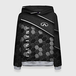 Толстовка-худи женская Infiniti - черный металл, цвет: 3D-меланж