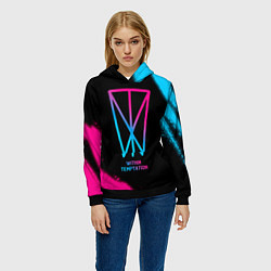 Толстовка-худи женская Within Temptation - neon gradient, цвет: 3D-черный — фото 2