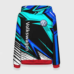 Толстовка-худи женская Фольцваген - sport uniform, цвет: 3D-красный