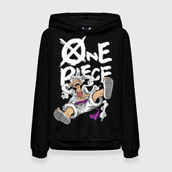 Толстовка-худи женская One piece - gear 5 luffy, цвет: 3D-черный