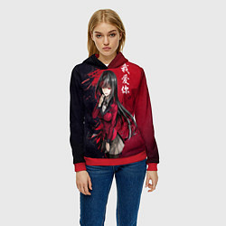 Толстовка-худи женская Аниме Тянка, цвет: 3D-красный — фото 2