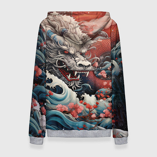 Женская толстовка Морской дракон Irezumi / 3D-Меланж – фото 2