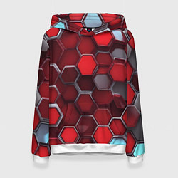 Женская толстовка Cyber hexagon red