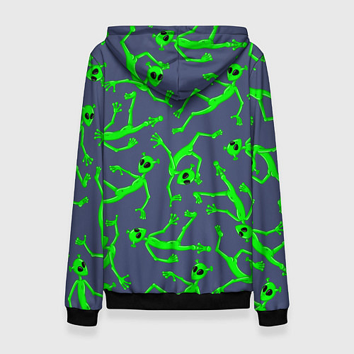 Женская толстовка Инопланетяне паттерн / 3D-Черный – фото 2