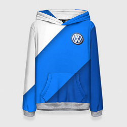 Толстовка-худи женская Volkswagen - голубые линии, цвет: 3D-меланж