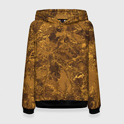 Толстовка-худи женская Текстура золота, цвет: 3D-черный