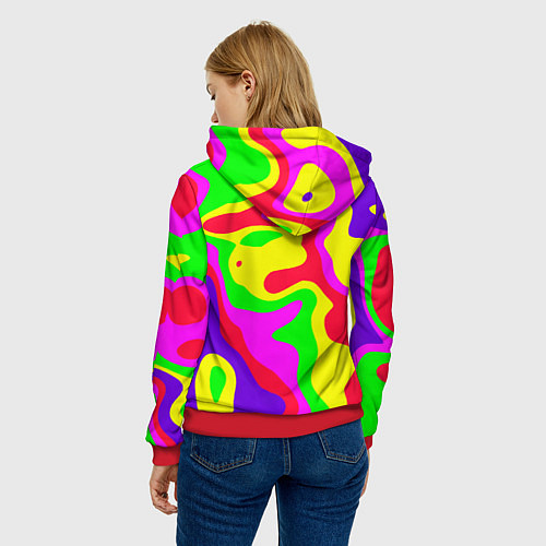 Женская толстовка Абстракция пять цветов / 3D-Красный – фото 4