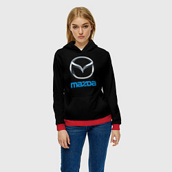 Толстовка-худи женская Mazda sportcar, цвет: 3D-красный — фото 2