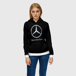 Толстовка-худи женская Mercedes-benz sport auto, цвет: 3D-белый — фото 2