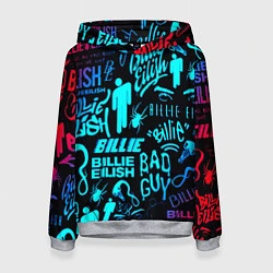 Толстовка-худи женская Billie Eilish neon pattern, цвет: 3D-меланж