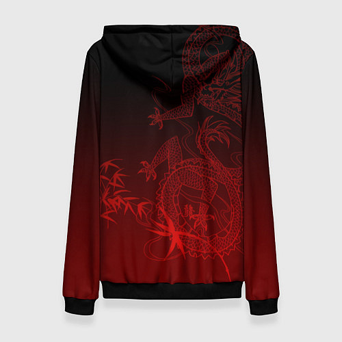 Женская толстовка Дракон в градиенте / 3D-Черный – фото 2