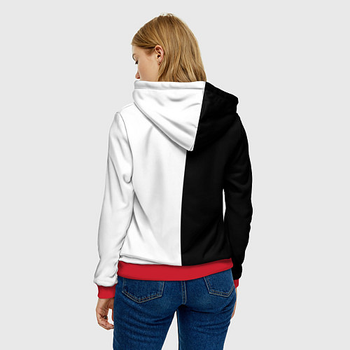Женская толстовка Ping-Pong черно-белое / 3D-Красный – фото 4