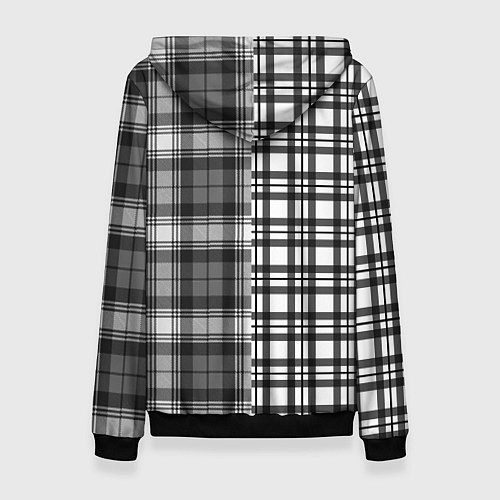Женская толстовка Черно-белый паттерн клетка / 3D-Черный – фото 2