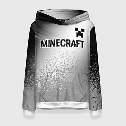 Толстовка-худи женская Minecraft glitch на светлом фоне: символ сверху, цвет: 3D-белый