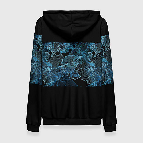 Женская толстовка Сова с красивыми узорами в виде цветов / 3D-Черный – фото 2