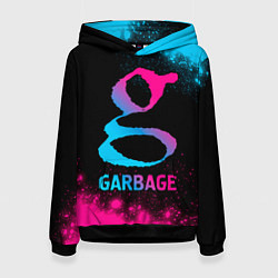 Толстовка-худи женская Garbage - neon gradient, цвет: 3D-черный