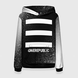 Толстовка-худи женская OneRepublic glitch на темном фоне, цвет: 3D-черный