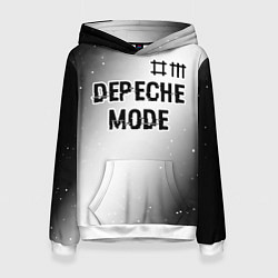 Толстовка-худи женская Depeche Mode glitch на светлом фоне: символ сверху, цвет: 3D-белый