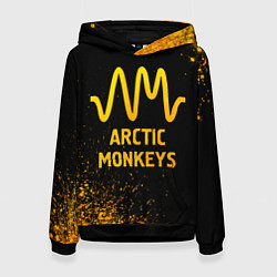 Толстовка-худи женская Arctic Monkeys - gold gradient, цвет: 3D-черный