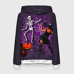 Толстовка-худи женская Halloween Party October 30, цвет: 3D-белый