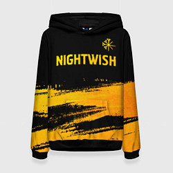 Толстовка-худи женская Nightwish - gold gradient посередине, цвет: 3D-черный