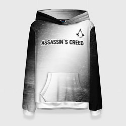 Толстовка-худи женская Assassins Creed glitch на светлом фоне посередине, цвет: 3D-белый