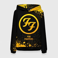 Толстовка-худи женская Foo Fighters - gold gradient, цвет: 3D-черный