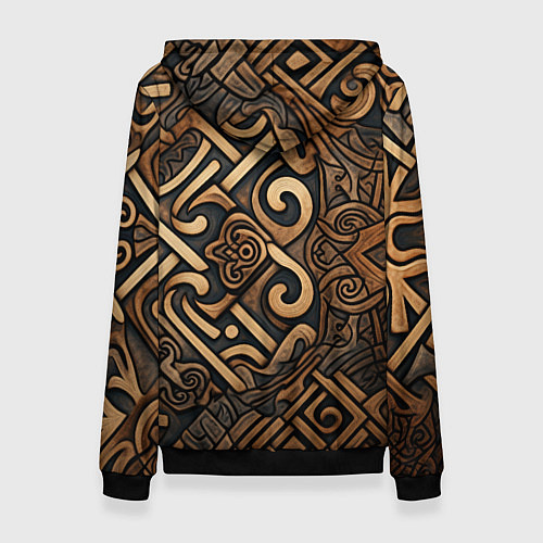 Женская толстовка Асимметричный узор в викингском стиле / 3D-Черный – фото 2