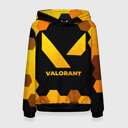Толстовка-худи женская Valorant - gold gradient, цвет: 3D-черный