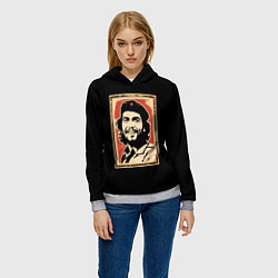 Толстовка-худи женская Команданте Че Гевара, цвет: 3D-меланж — фото 2