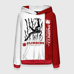 Толстовка-худи женская Альпинист скалолаз, цвет: 3D-красный