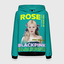 Толстовка-худи женская Rose - девушка певица из группы Blackpink, цвет: 3D-черный