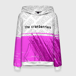 Толстовка-худи женская The Cranberries rock legends посередине, цвет: 3D-белый