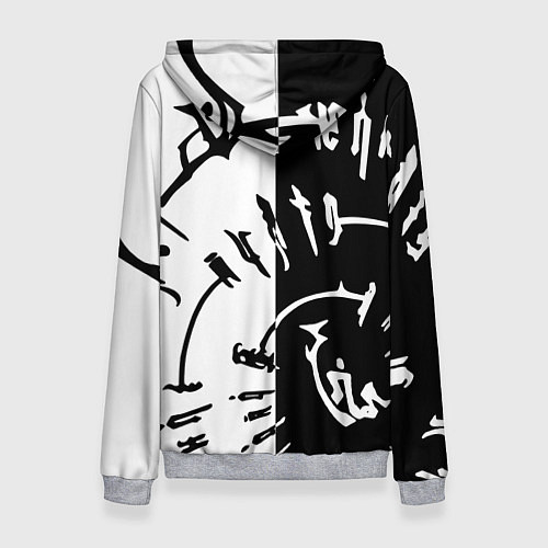 Женская толстовка Астарион - знак на спине чб / 3D-Меланж – фото 2