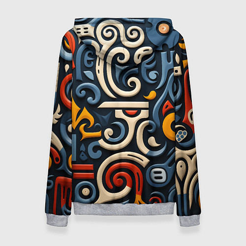 Женская толстовка Абстрактный цветной паттерн в славянском стиле / 3D-Меланж – фото 2