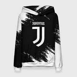 Женская толстовка Juventus спорт краски черно белый
