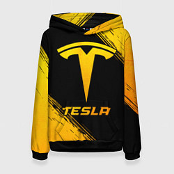 Толстовка-худи женская Tesla - gold gradient, цвет: 3D-черный