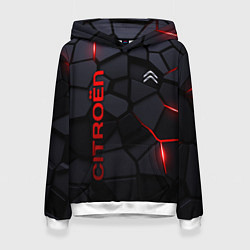 Толстовка-худи женская Citroen - плиты с эффектом свечения, цвет: 3D-белый