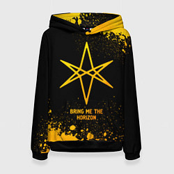 Толстовка-худи женская Bring Me the Horizon - gold gradient, цвет: 3D-черный