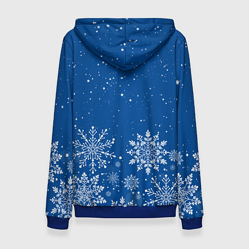 Женская толстовка Текстура снежинок на синем фоне / 3D-Синий – фото 2
