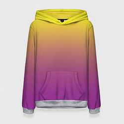 Толстовка-худи женская Желто-фиолетовый градиент, цвет: 3D-меланж