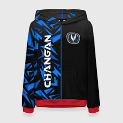 Толстовка-худи женская Changan - blue uniform, цвет: 3D-красный