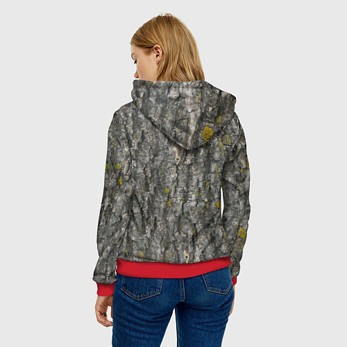 Женская толстовка Узор коры дерева / 3D-Красный – фото 4