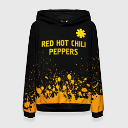 Толстовка-худи женская Red Hot Chili Peppers - gold gradient посередине, цвет: 3D-черный