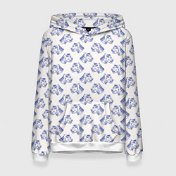 Толстовка-худи женская Дикий тигр, цвет: 3D-белый